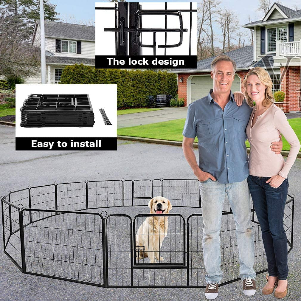 Fence Pet Playpen, Extra Large, Heavy Duty, 16/8 Panels 24 Inches (32" W X 24" H 16 Panles)