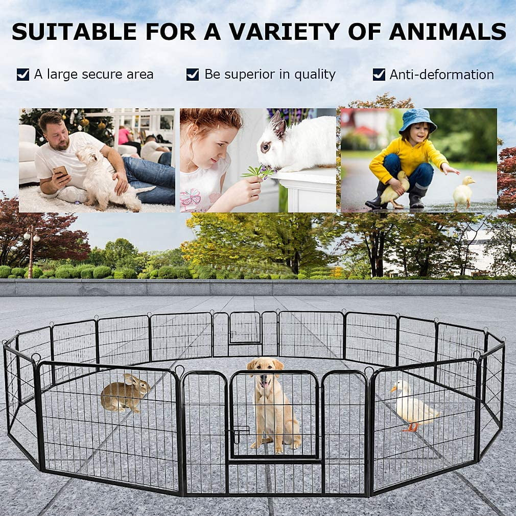 Fence Pet Playpen, Extra Large, Heavy Duty, 16/8 Panels 24 Inches (32" W X 24" H 16 Panles)