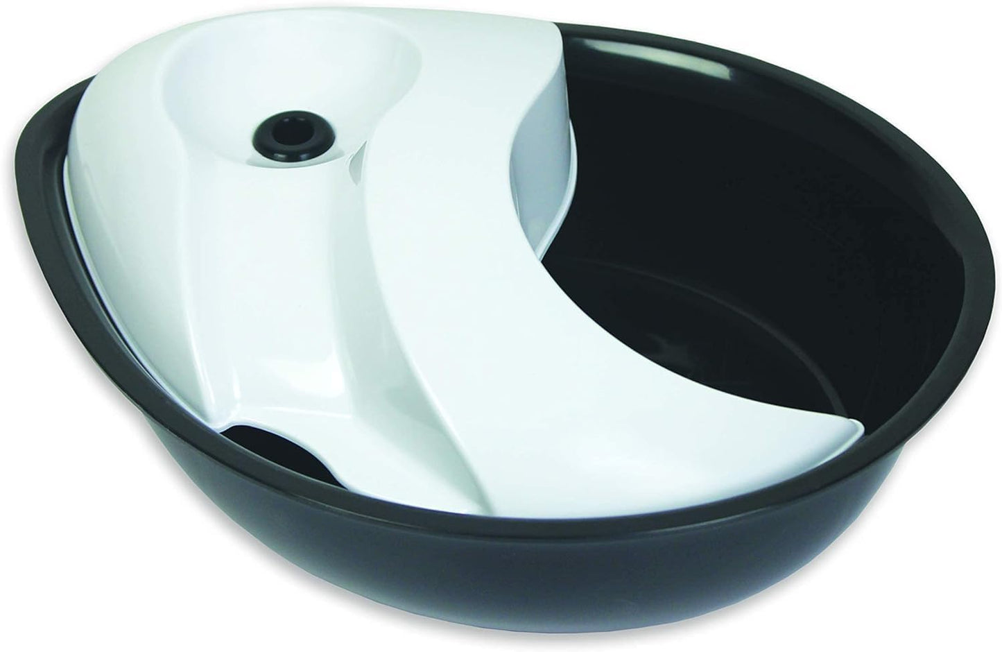 Raindrop Fountain, Pet Drinking Fountains (60 Oz., Plastic -Black & White)